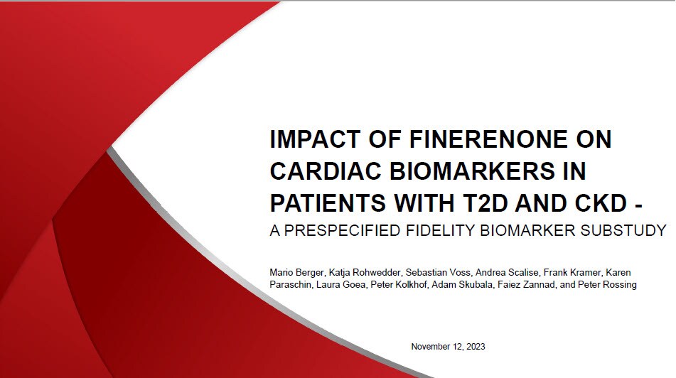 Impact of finerenone on cardiac biomarkers in patients with T2D and chronic kidney disease