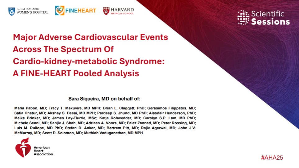 Major Adverse Cardiovascular Events across the Spectrum of Cardio-Kidney-Metabolic Syndrome - A FINE-HEART Pooled Analysis